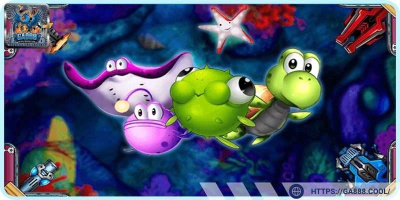 Sảnh bắn cá đổi thưởng GA888 là một không gian đầy màu sắc