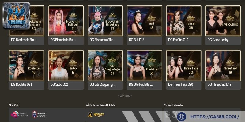 Live casino GA888 đầu tư công nghệ truyền phát mạnh mẽ