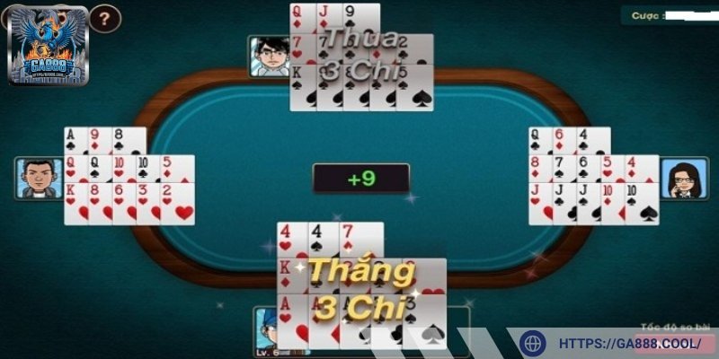 "Chi" dùng để chỉ 3 phần bài mà người tham gia phải sắp xếp trong bộ bài